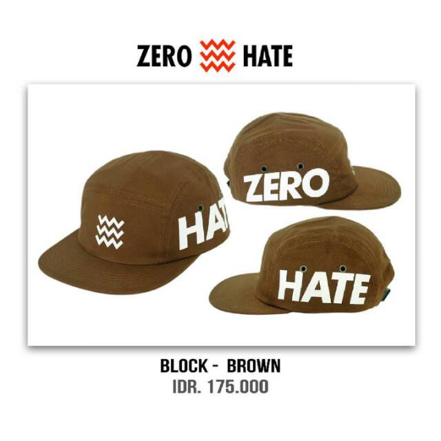 Zero Hate - Block Brown 5 Panel Hat