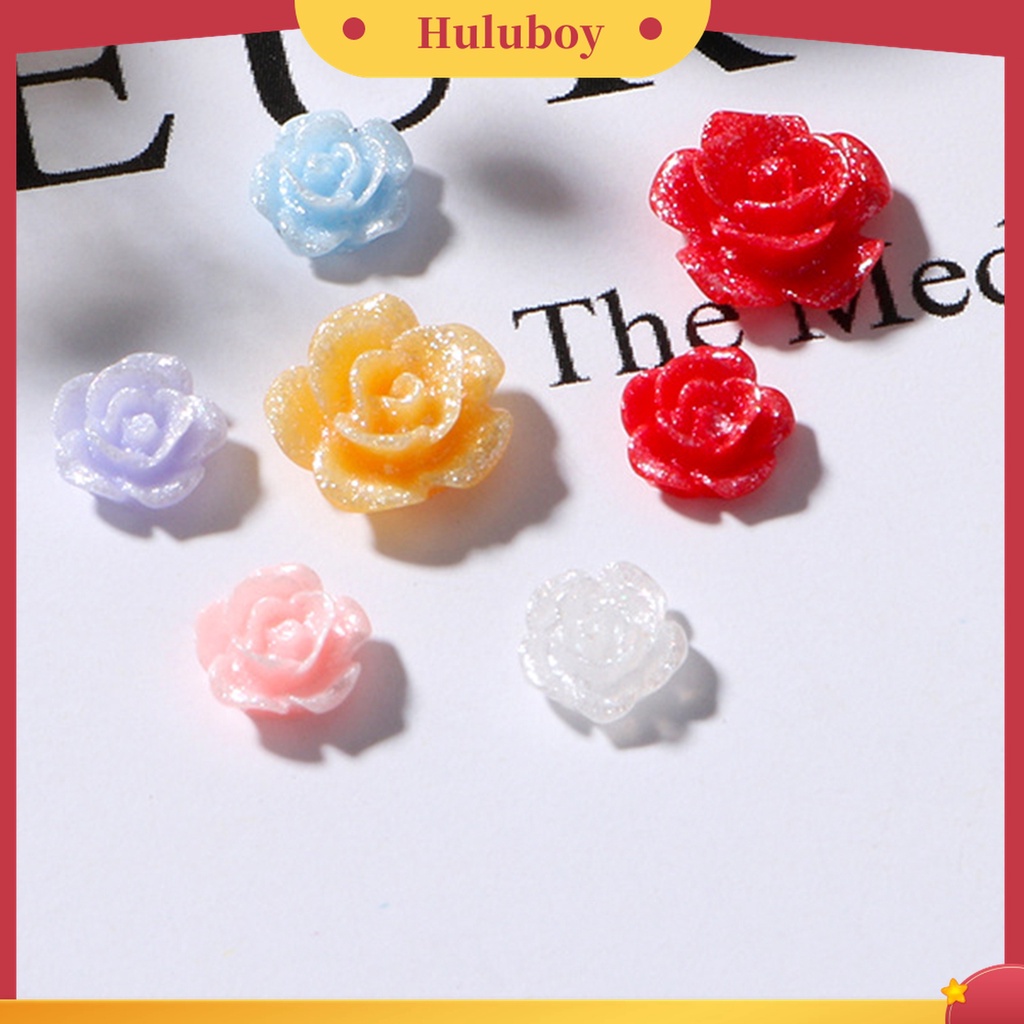 Huluboy Huluboy♡ 100pcs / Set Ornamen Bunga Camellia 3D Bahan Resin Untuk Dekorasi Nail Art Wanita
