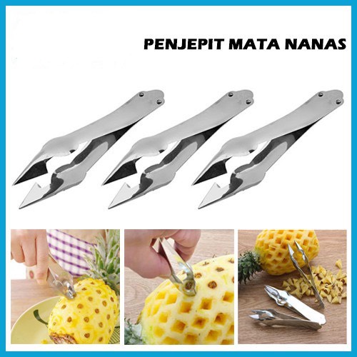 Capitan Penjepit Mata Nanas Alat Pengupas Stainless Steel Pinset Kupas Buah Pencabut Pencapit Jepit