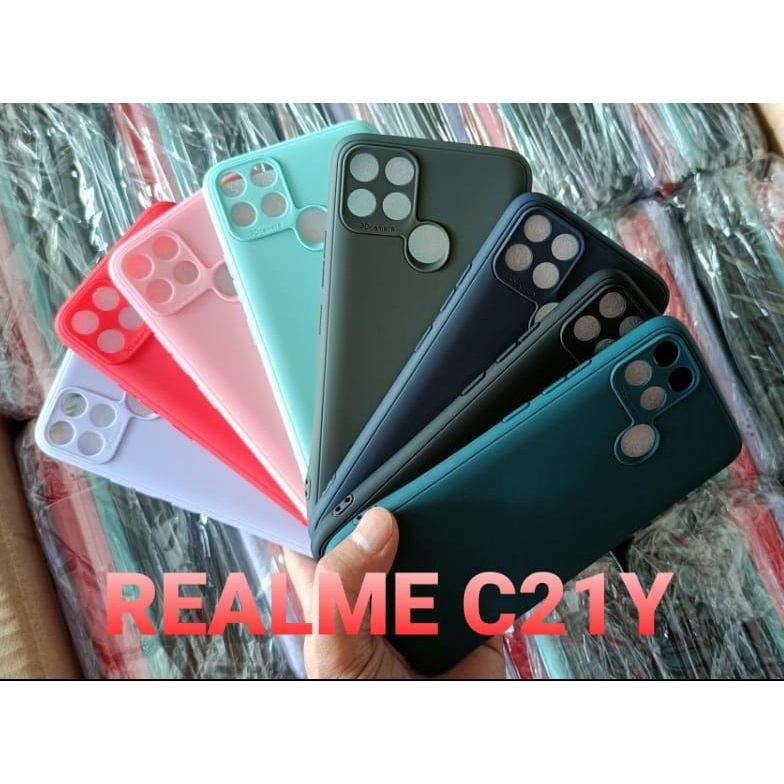 SLIM MATTE CASE FULL COVER CASE MACARON REALME 9I C21Y SILICON TPU 4D REALME 5/7/C11/C12/C15/C21