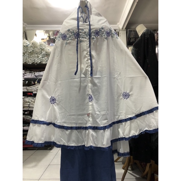 mukena alief. mukena santri gontor. imamah gontor putri (biru series)