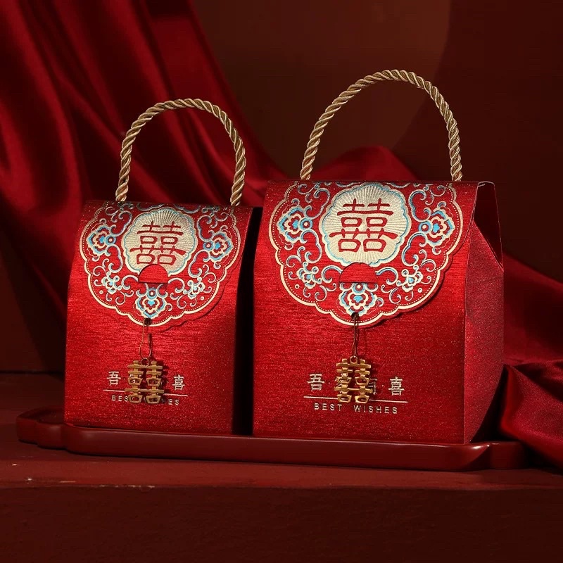 Paperbag Goodie Bag Souvenir Wedding Sangjit Shuang Xi / Paperbag Handuk / Paperbag Souvenir Teapai