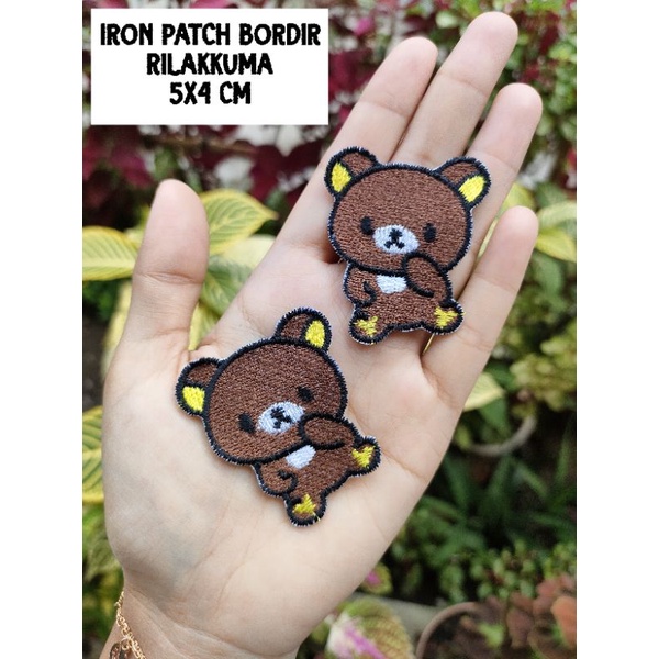 ( TINGGAL SETRIKA ) Iron Patch FULL BORDIR Rilakkuma Lucu Patch Iron Bordir Premium Emblem Baju Lucu