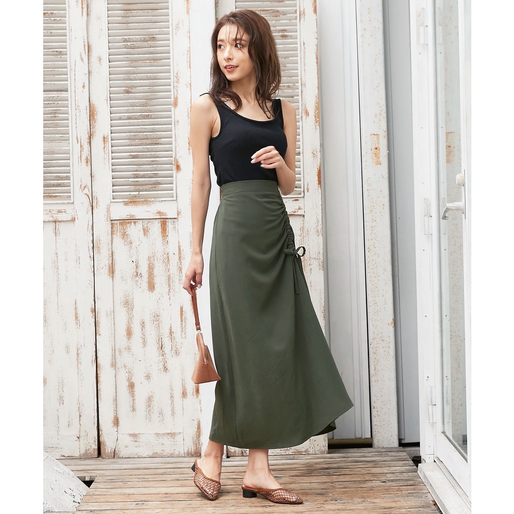 rok skirt korea/rok hitam panjang/rok wanita kekinian/Midi Maxi Skirt/Rok Serut Casual