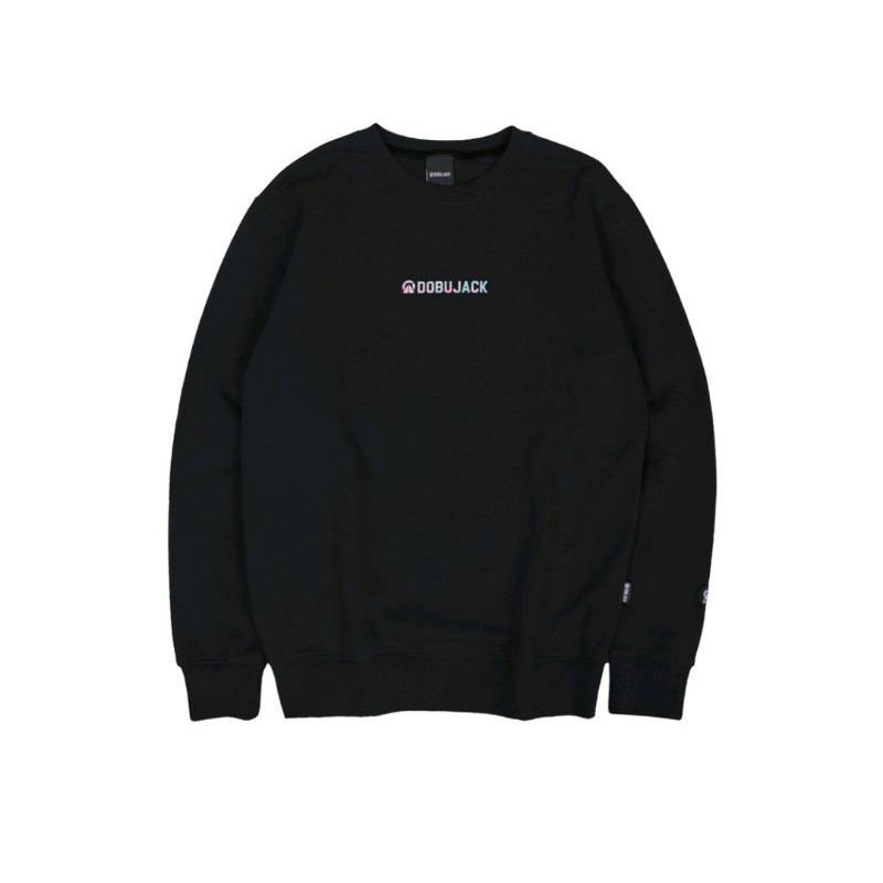 Sweater Dobujack Logo abstrak warna hitam