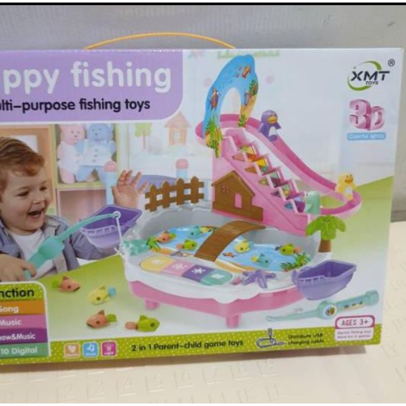 *mainan anak* happy fishing 2 in 1