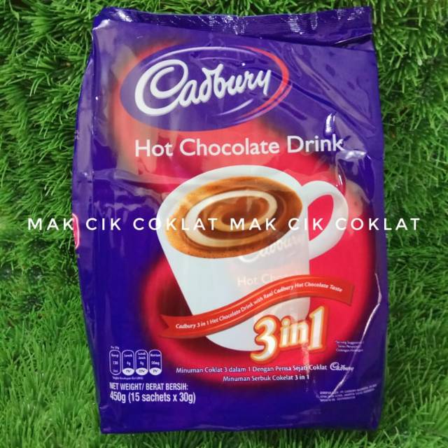 

Cadbury Hot Chocolate Drink 3in1 isi 15 sachet