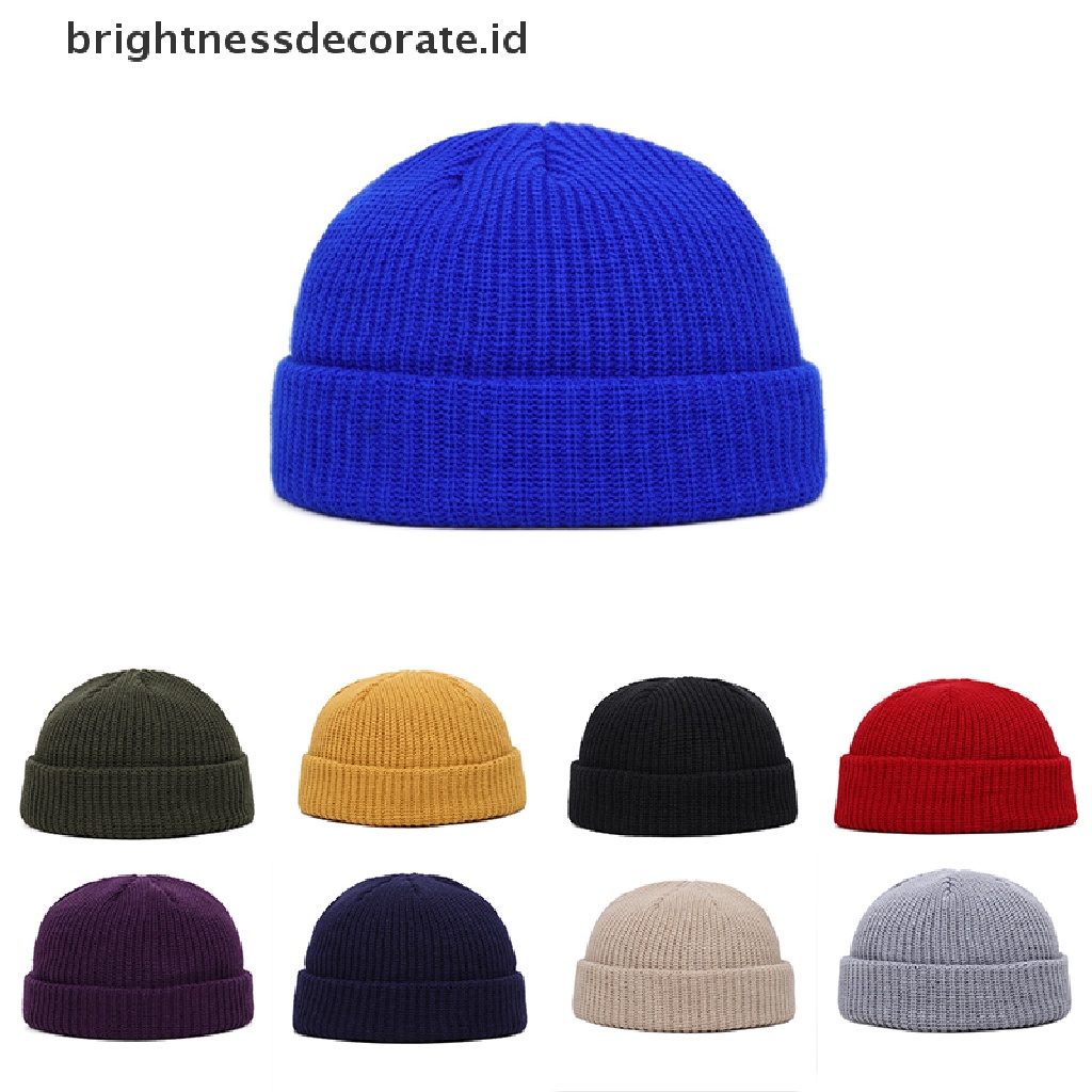 [birth] Unisex Men Women Beanie Hat Warm Ribbed Winter Turn Ski Fisherman Docker Hat New [ID]