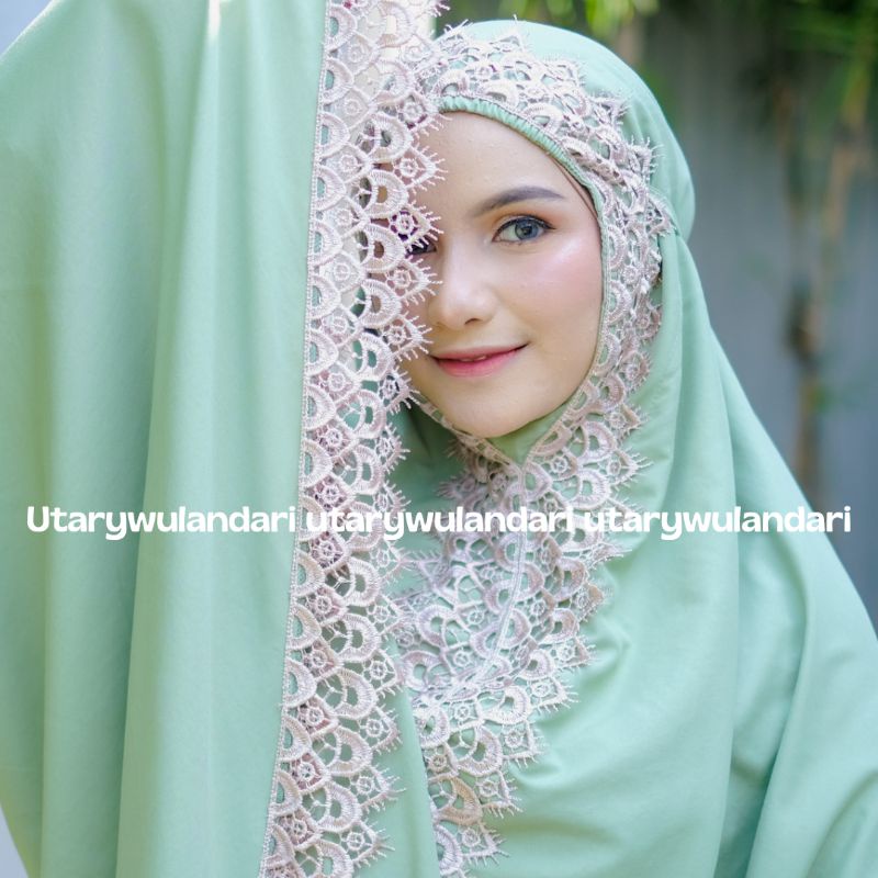 mukena dewasa katun polos renda giper mewah SYAHWA series