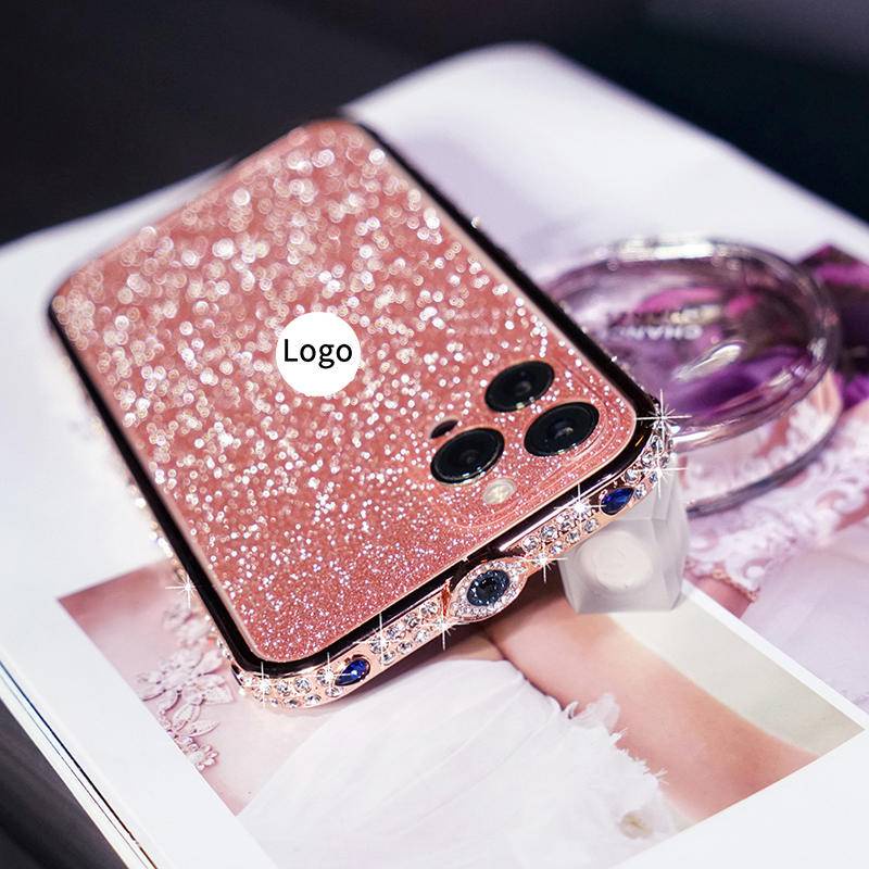 Casing iPhone 13 12 11 Pro MAX XS MAX XR frame metal Hias Berlian Imitasi