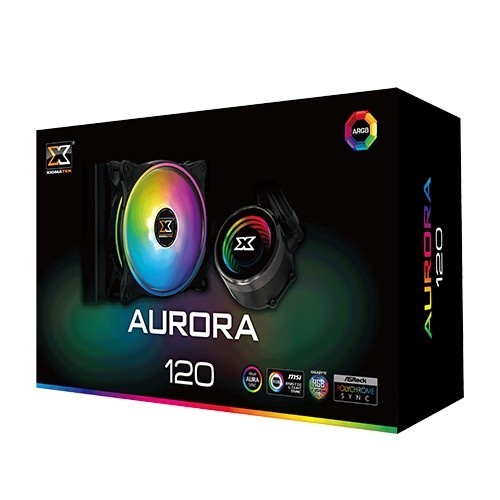 Xagatek Aurora 120 AIO CPU Liquid Cooler Fan 120mm Rainbow ARGB