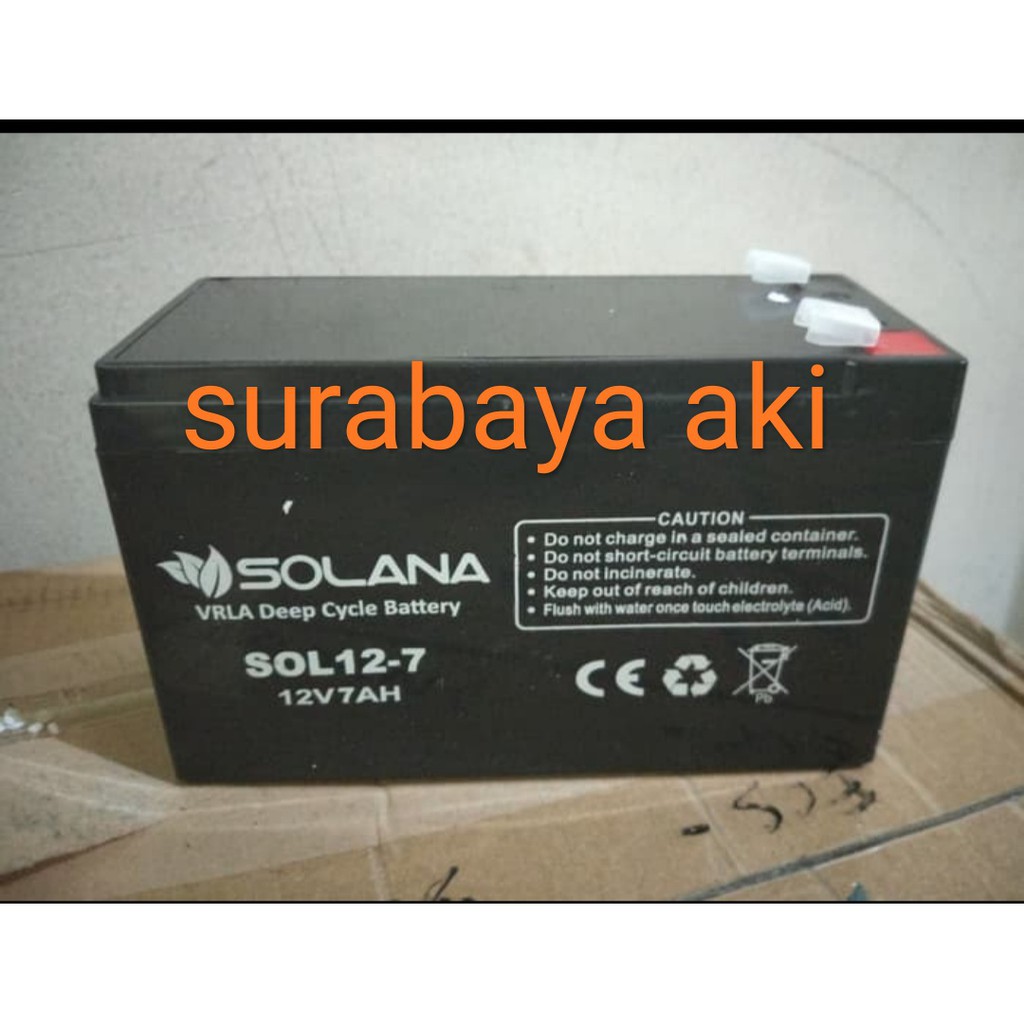 aki ups aki mobil mainan anak mobilan motor anak 12v 7ah 12volt 7ah AKI KERING AKI VRLA SOLANA 7ah AKI SURABAYA AKI