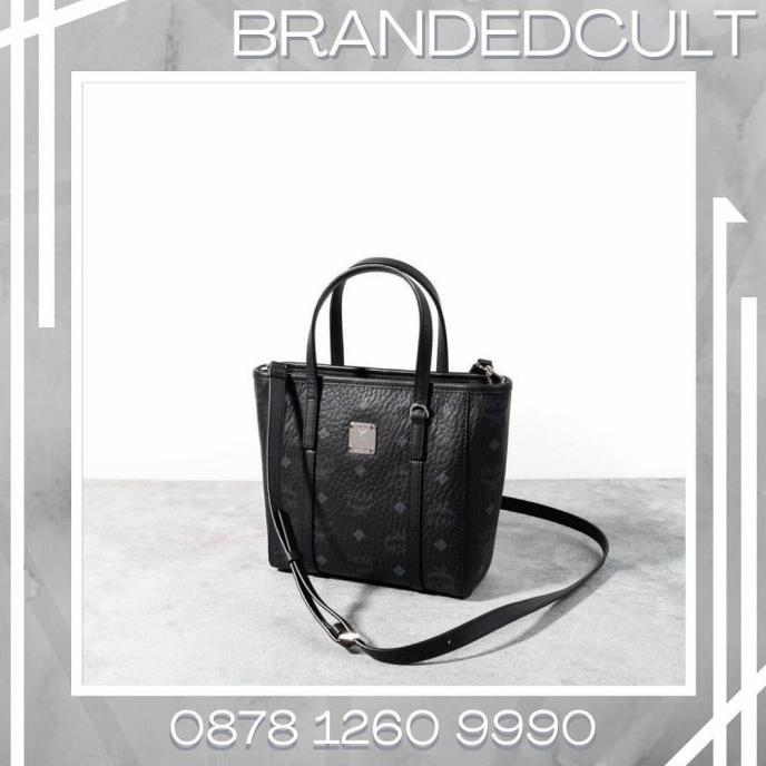 Mcm Toni Visetos Small Tote Bag Black Alfamonica826