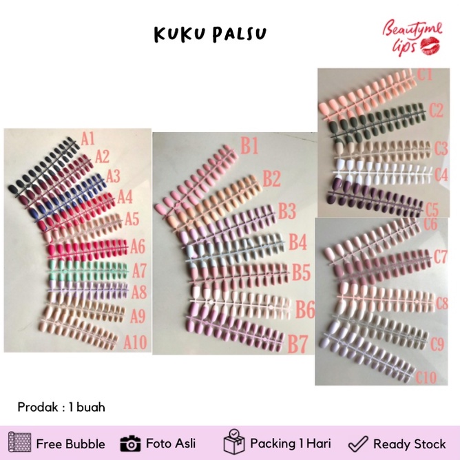 KUKU PALSU / FAKE NAILS / NAIL ART EXTENTION / KUPAL COPOT PASANG / STICKER KUKU / KUPAL