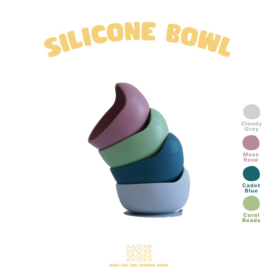 HOI HOI Baby Silicone Suction Bowl - Mangkuk Makan Bayi Silikon Anti Slip