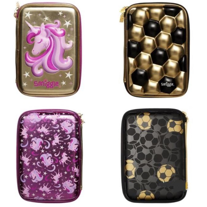 

Office & Stationery | Alat Tulis | Smiggle Pencil Case Hardtop Unicorn Gold Soccerball Gold Original | Best Seller