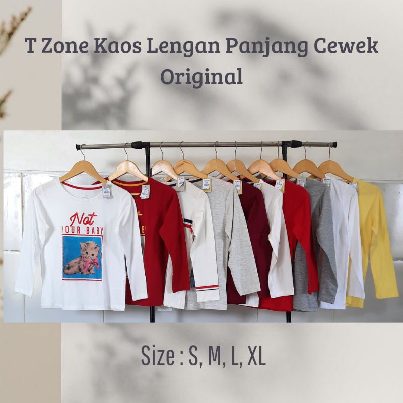 T Zone Kaos Lengan Panjang Cewek Original