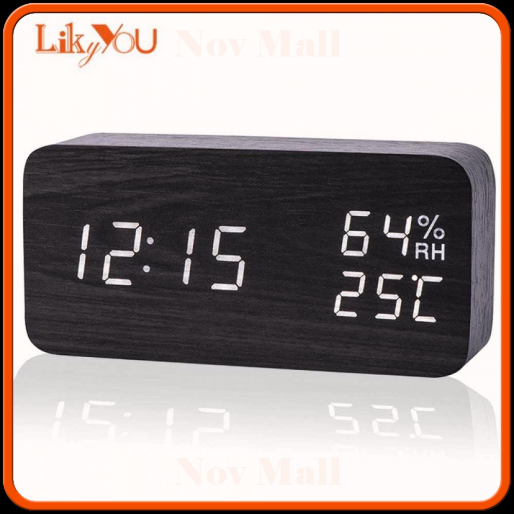 Jam Meja Digital Clock Temperature Humidity Control