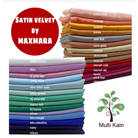 TERMURAH Bahan Multi Kain Satin saten Velvet maxmara Polos bridesmaid Meteran Super A Grade