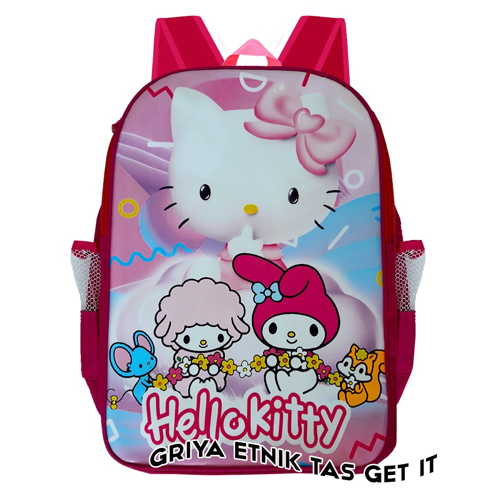 Tas Sekolah Anak Perempuan Murah Ransel Gendong SD Karakter Frozen Elsa Kitty