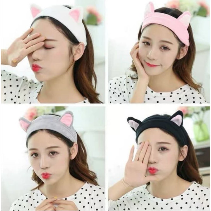 Bandana Bando Motif Kuping Hairband Korea Lucu Bando Kucing