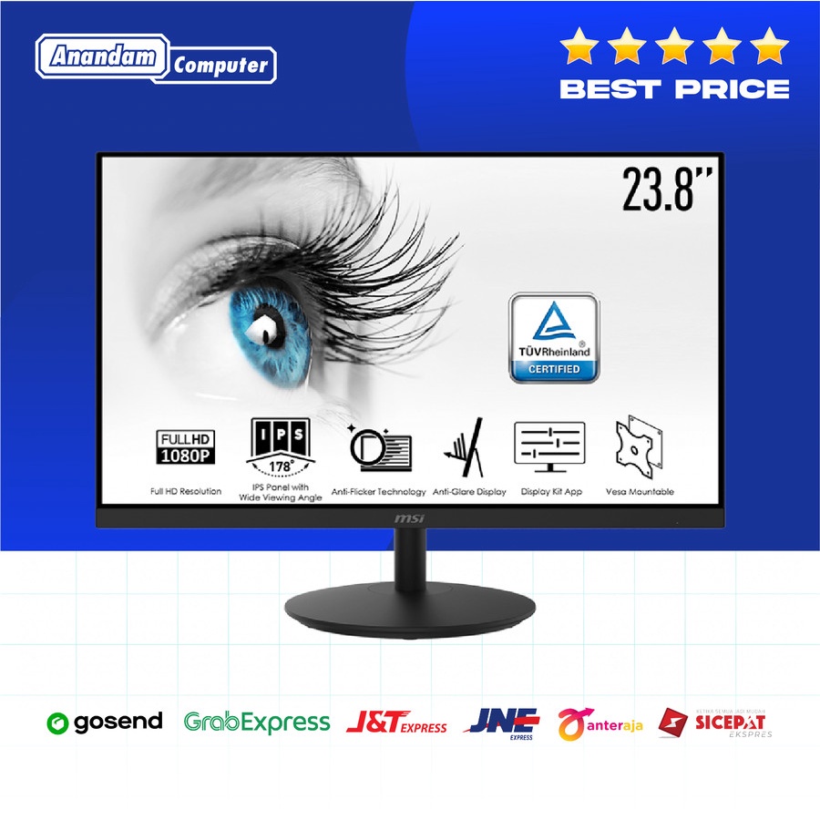 MSI PRO MP242 1080p IPS 75hz 24&quot; VGA HDMI Speaker Monitor