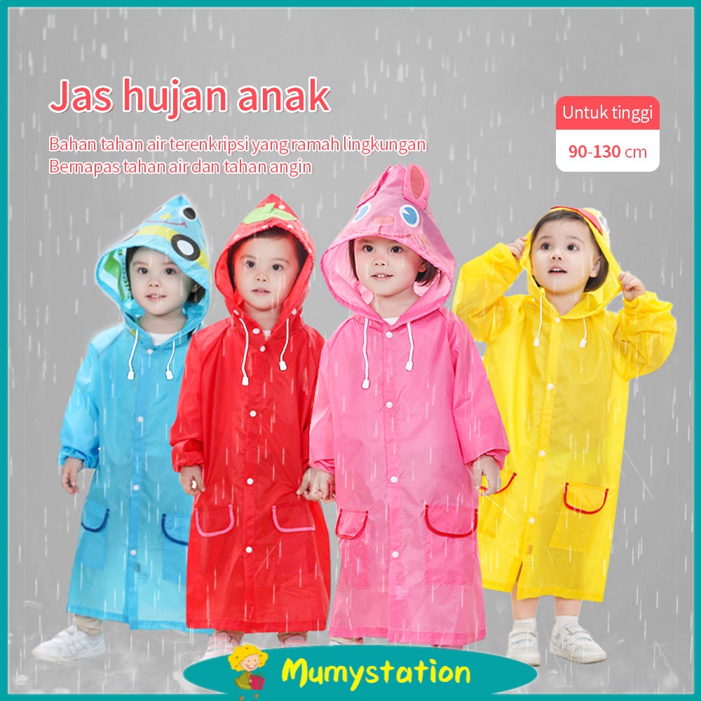 Jas hujan anak lampu raincoat anak hoodie animal