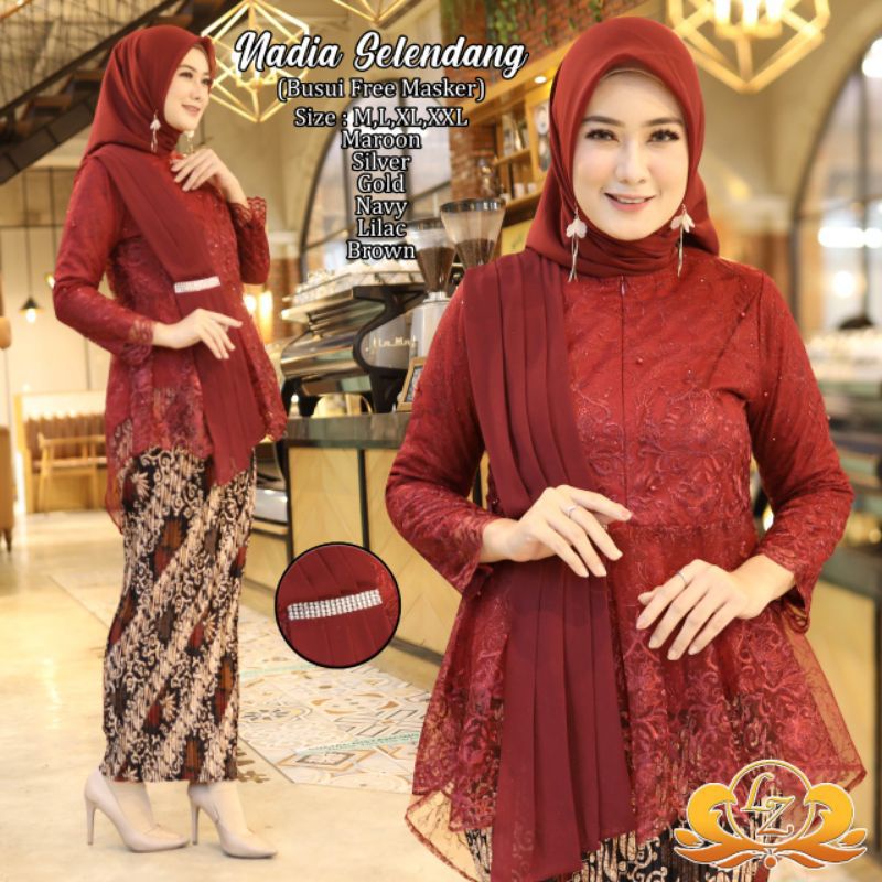 Jual Reallpict Cod Nadia Selendang Kebaya Atasan Kebaya Busui