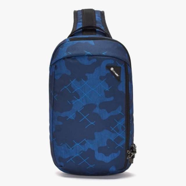 Tas sling bag pacsafe theft crossbody vibe-325 blue print Original