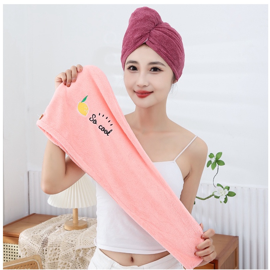 Handuk Rambut Handuk Pengering Rambut Bahan Microfiber Magic Towel Kepala Keramas Turban Keramas