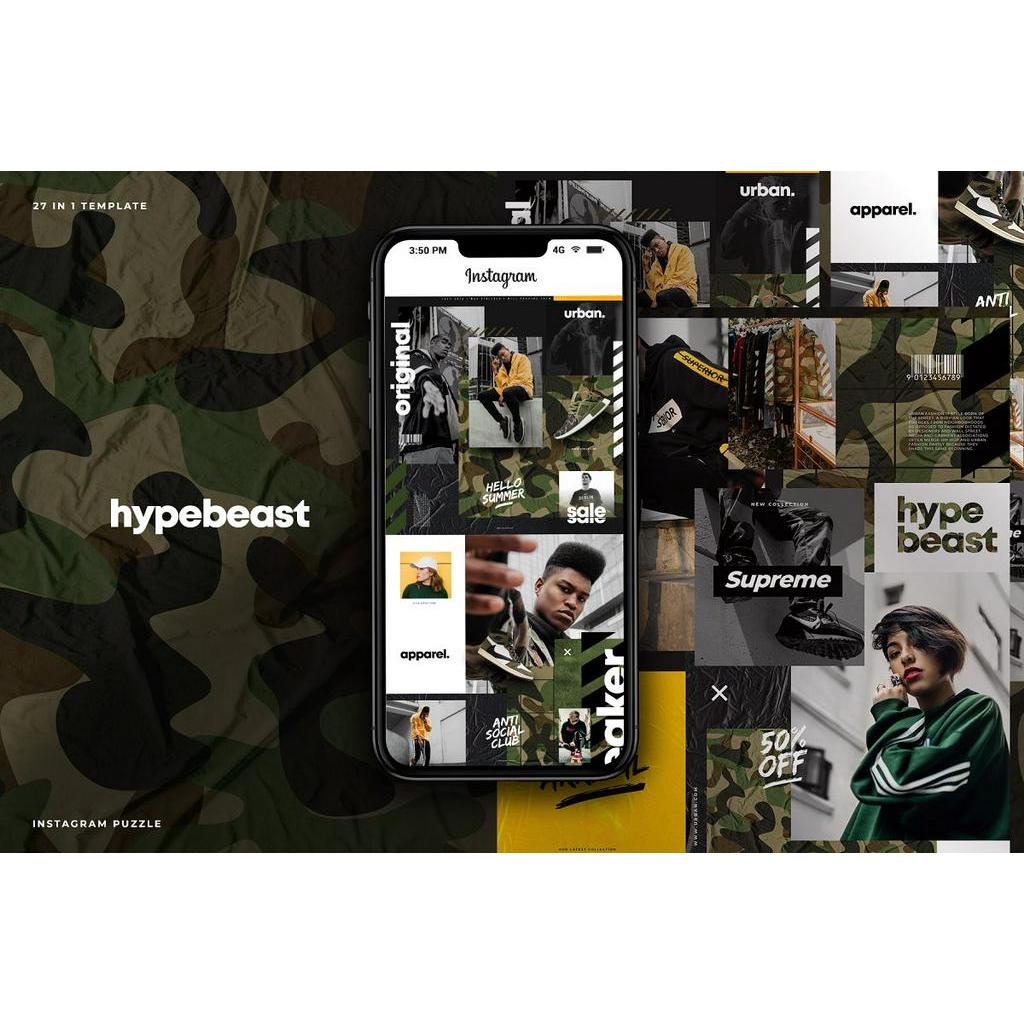 Hypebeast Istagram Puzzle - Photoshop