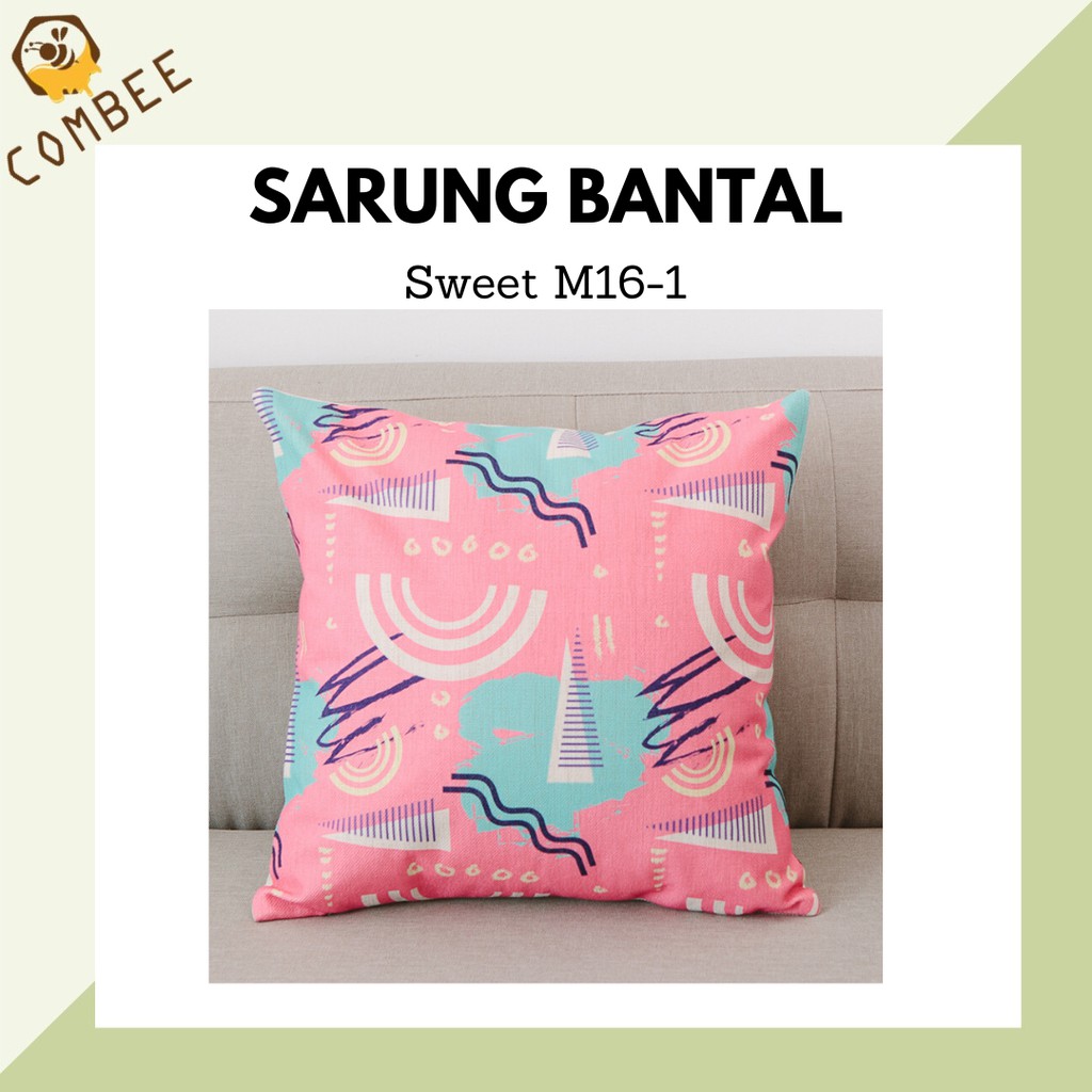 Pillow Case / Sarung Bantal / Sarung Tutup Bantal Sofa Kain Cotton Linen Sweet M16