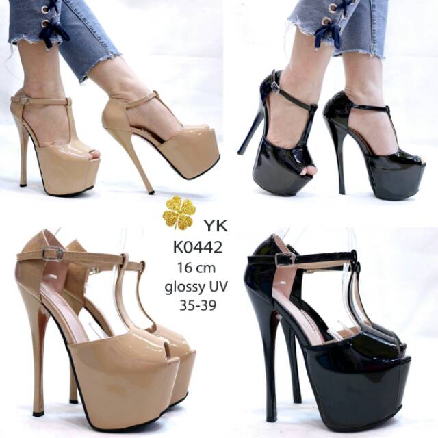 OSshoes 0442 premium heels 16cm 16 cm import shoes wanita high heels highheels ketutup opentoe