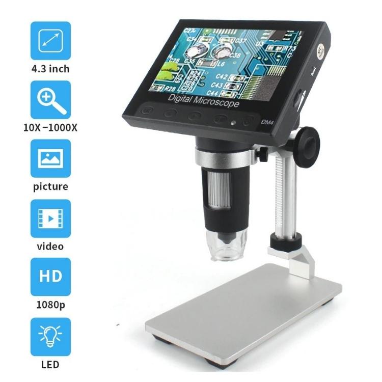 Jual Microscope Digital 1000x DM4 Portable Mikroskop Aluminum Standing