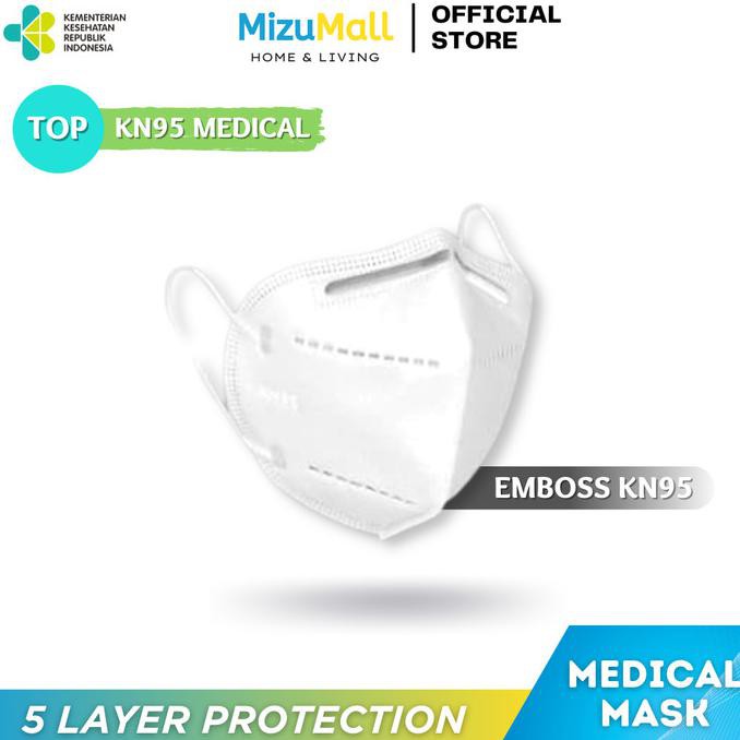 Masker Premium MOUSON KN95 5PLY PUTIH ISI 1 BOX 50PCS - KN95 PUTIH 10PC