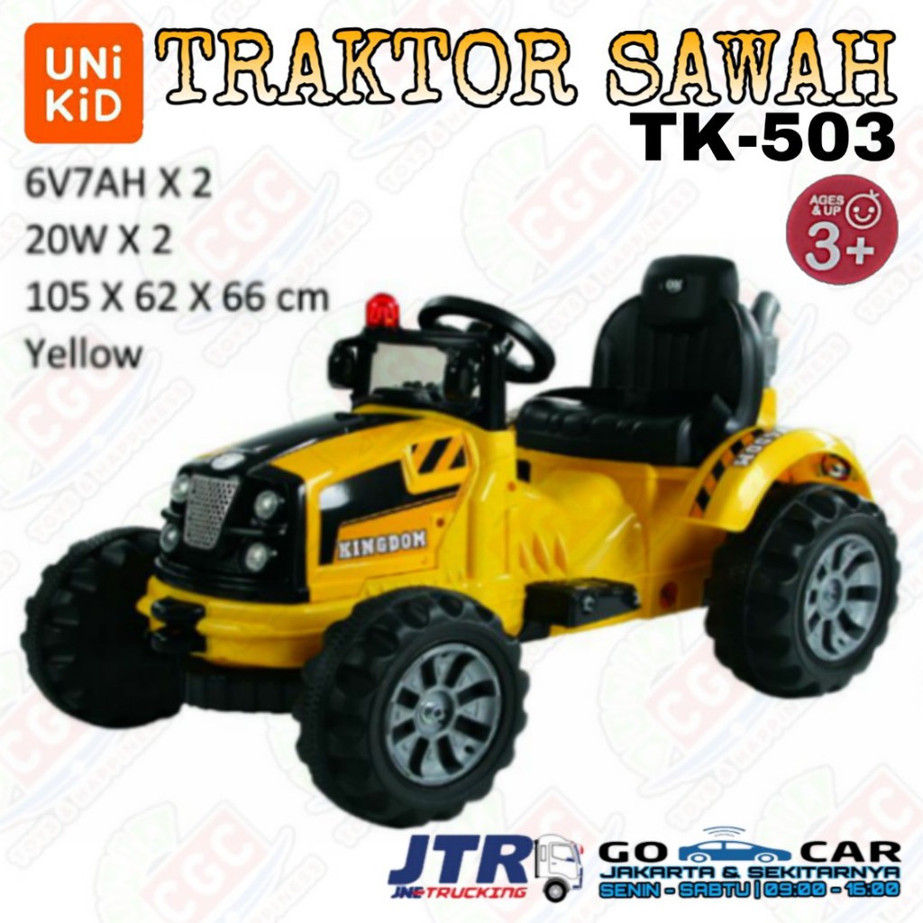 Mainan Mobil Aki Unikid TK503 Traktor Sawah Anak SNI