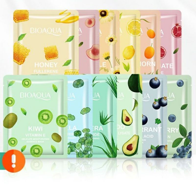Paket Usaha Masker Bioaqua Sheet Mask BPOM ( Dapat 19 Pcs ) Random