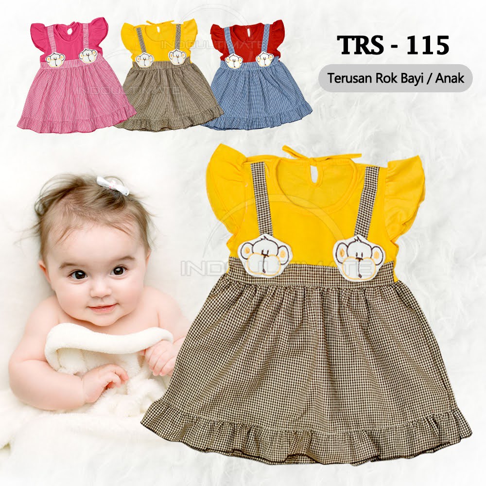 Baju Rok Terusan Bayi Tanpa Bando TRS-115 Rok Bayi Perempuan Baju Bayi Perempuan + Bando TRS-114