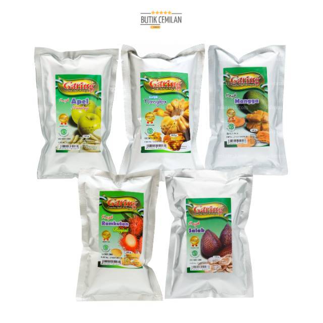 

Keripik Buah Nangka Apel Salak Mangga Rambutan Nanas Merk Garing - Camilan Sehat Renyah Snack Khas Malang