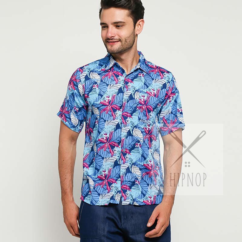 HipNop KEMEJA HAWAI kemeja pantai Pria / Baju Hawai / kemeja santai / kemeja motif / kemeja Pendek 2