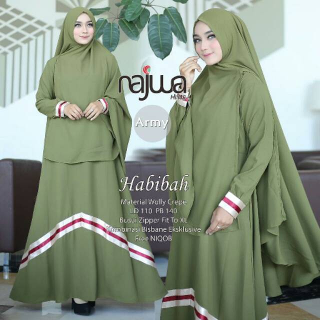 Gamis set khimar Habibah syari by Najwa