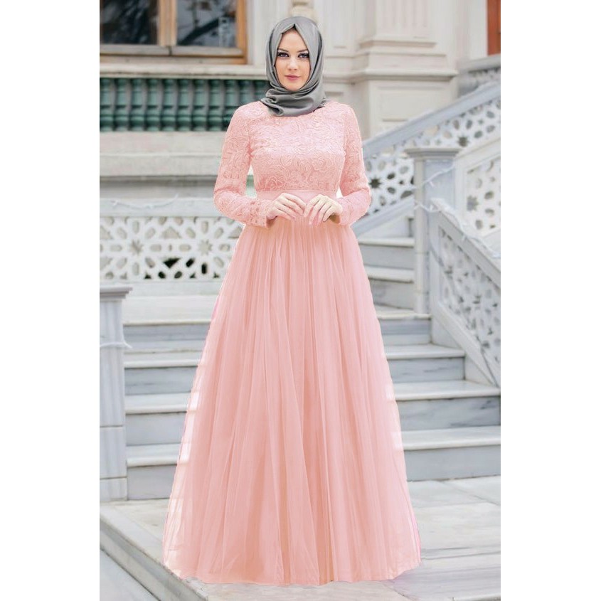 Mokokomo MX Almaer Maxi Long Dress Terusan Fashion Muslim Wanita