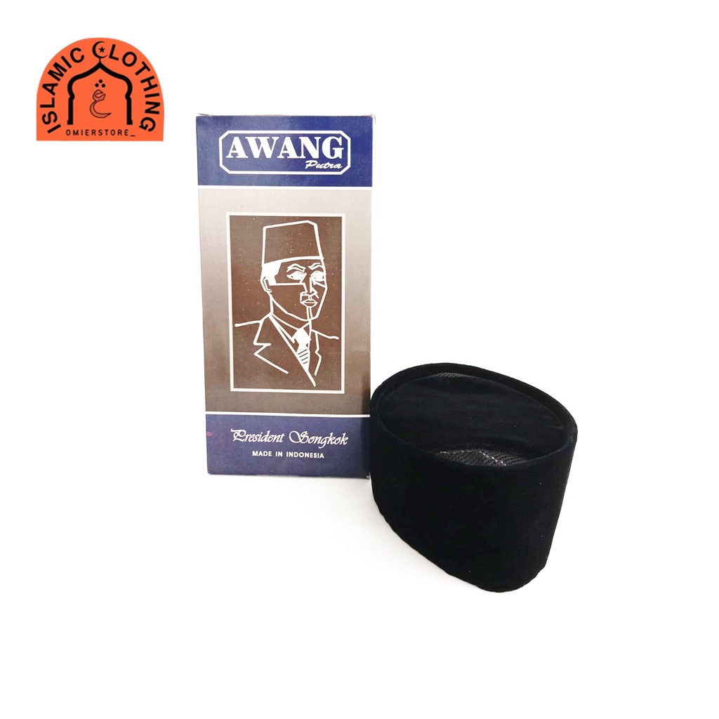 SONGKOK KOPIAH AWANG TINGGI 10 PECI HITAM