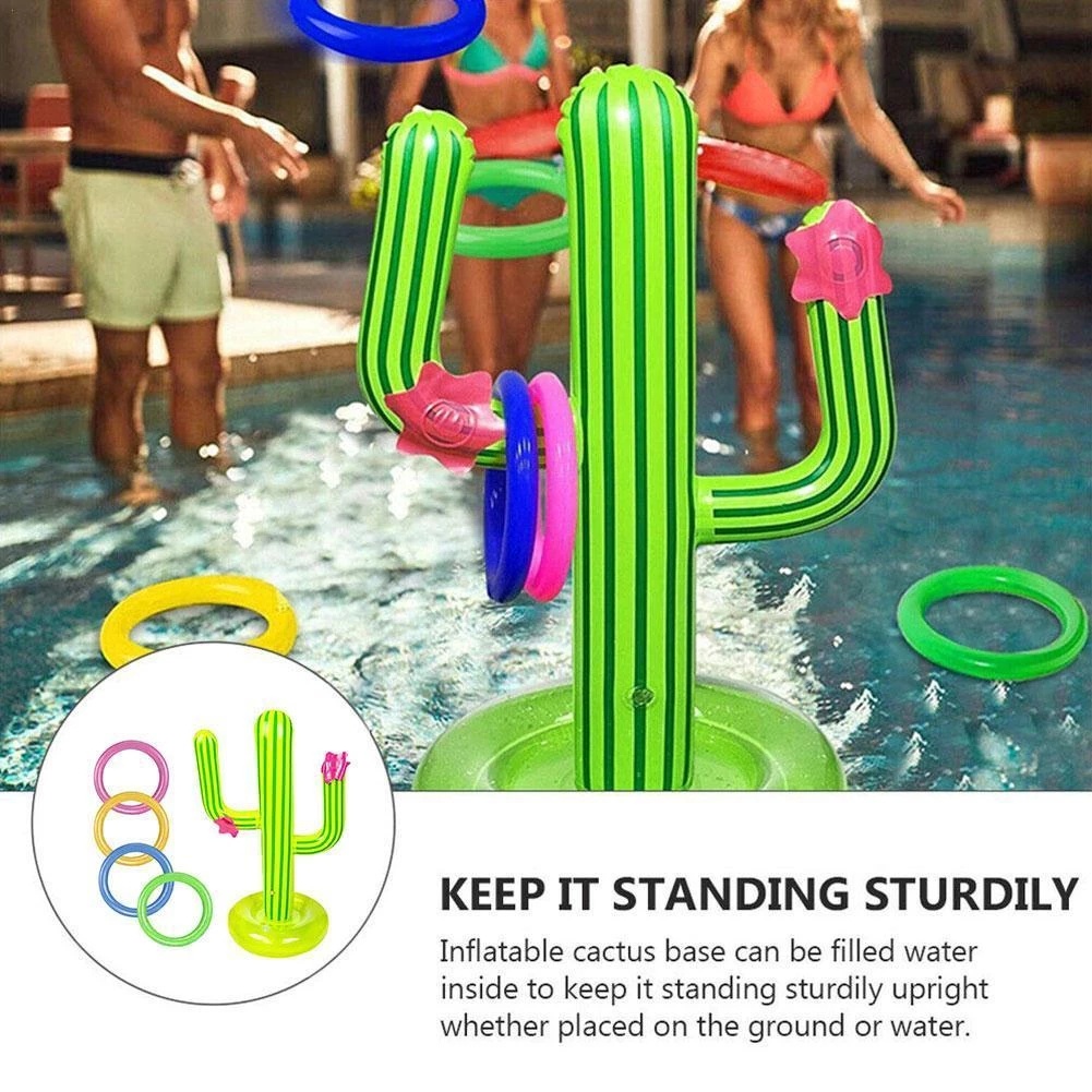 [ 1 SET PVC Inflatable Cactus Ring balloon Water Toy  for family games summer beach parties ]