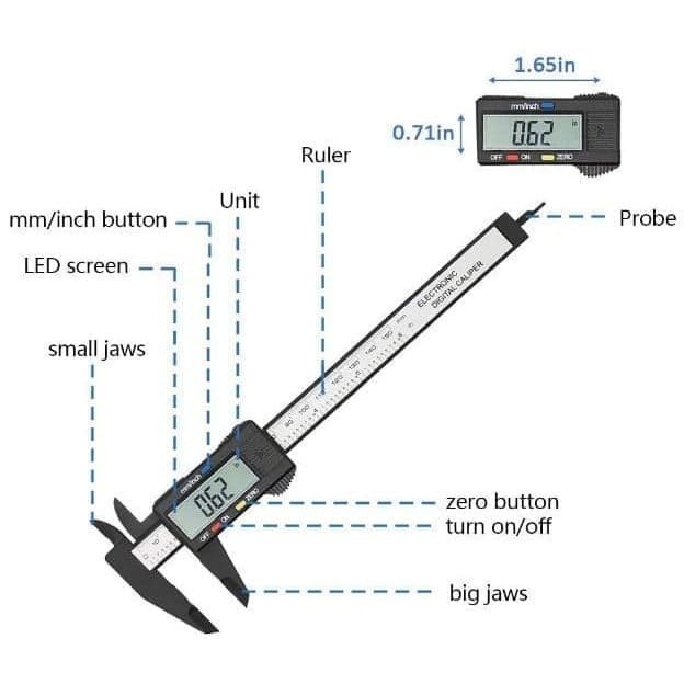 TK-05 Sigmat Digital Electronic Caliper Digital Pengaris Ukur Elektrik