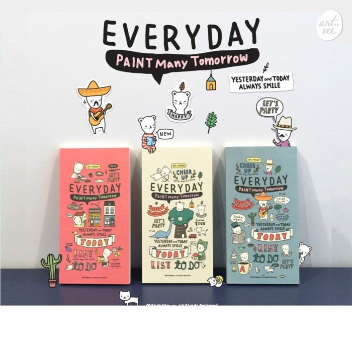 

[RESTOCK] Paint Many Tomorrow Everyday Diary - pale yellow