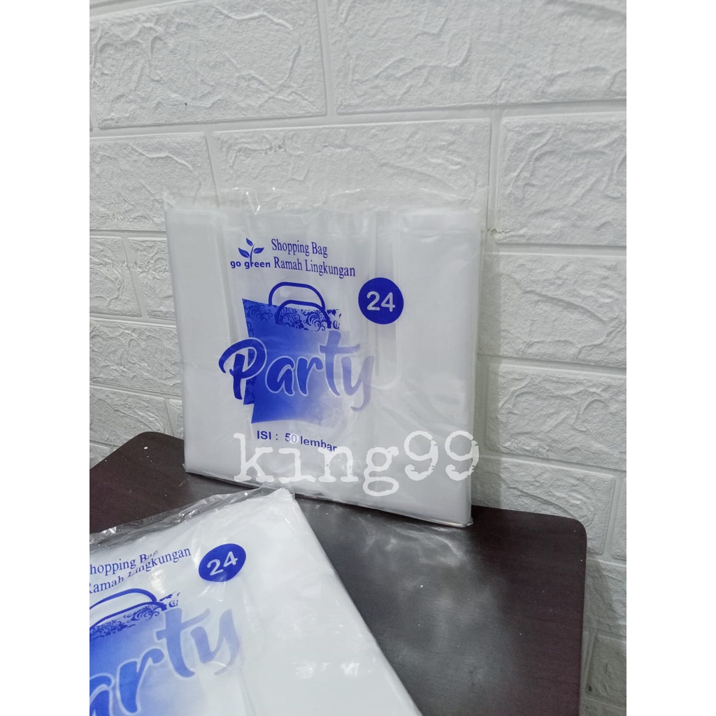 Kantong Kresek Plastik PE Bening ukuran 24 isi 50 lembar