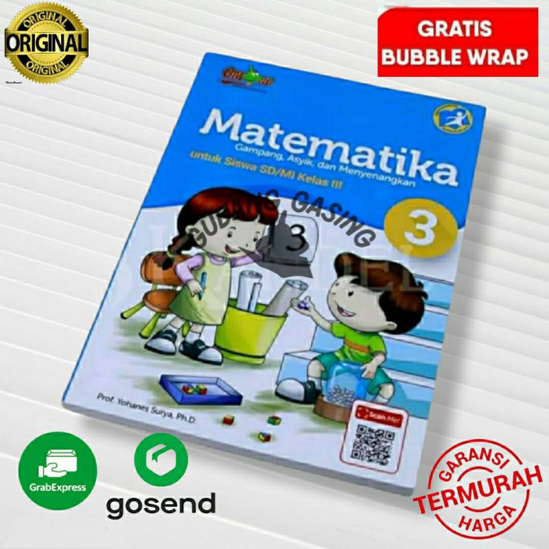 Buku Matematika GASING SD 3 Kurikulum 2013 k13 Karangan Prof. Yohanes Surya Ph.D