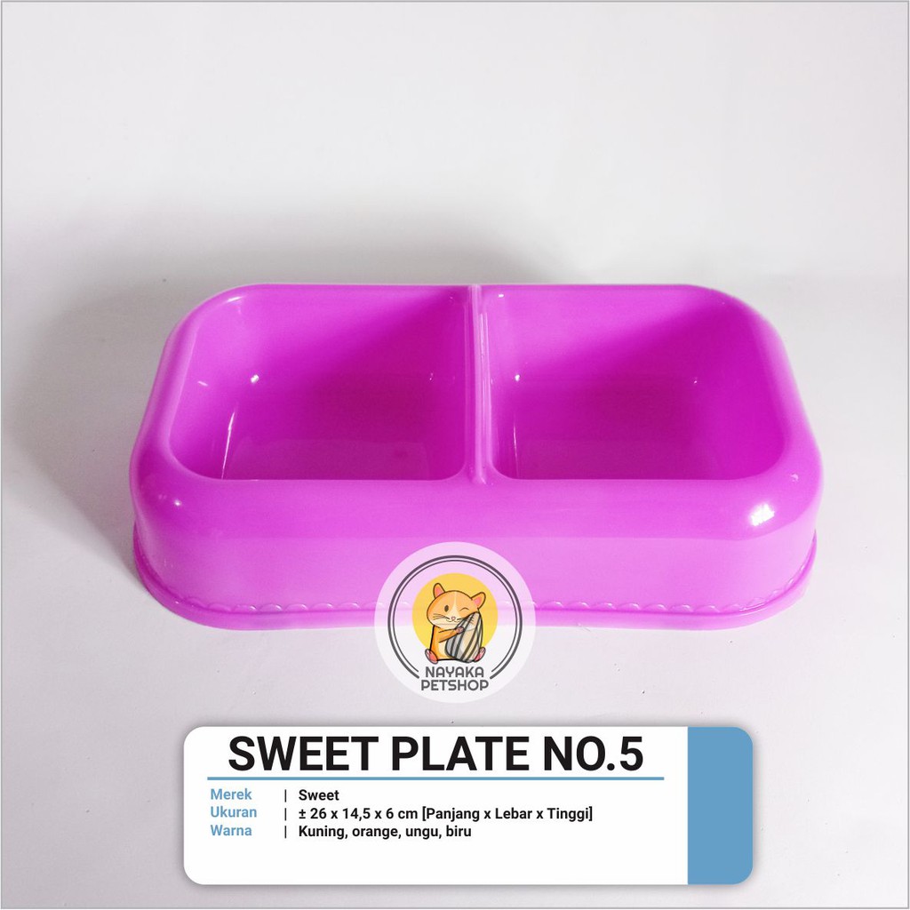 Sweet Plate No. 5 Piring Tempat Wadah Makan Minum Hewan Kucing Kelinci Marmut Guinea Pig Musang