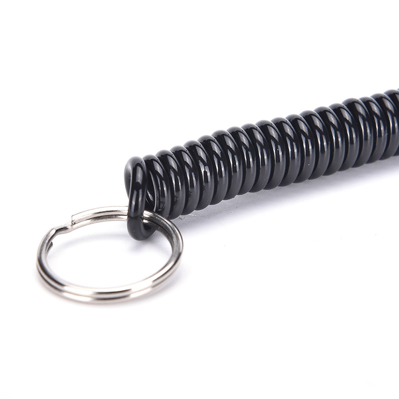 {LUCKID}2 Tactical Retractable Plastic Spring Elastic Rope Securit Gear Tool Hiking Camping Keychain